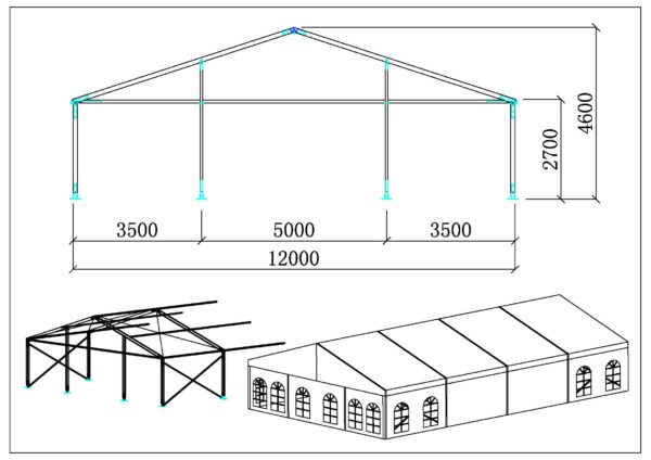 Reception marquees 12m