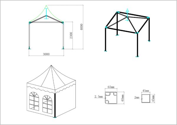 Pagoda 3x3m