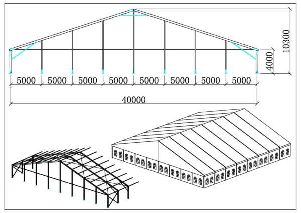 Reception marquees 40m