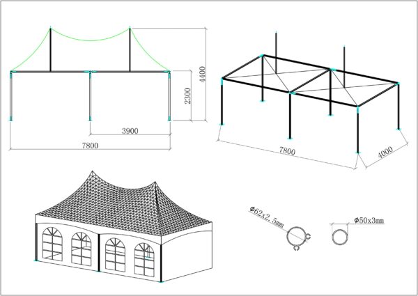 Tente 4x8m – Image 2