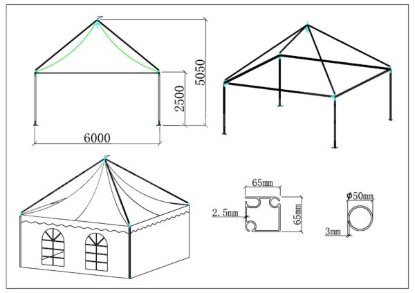 Gazebo 6m